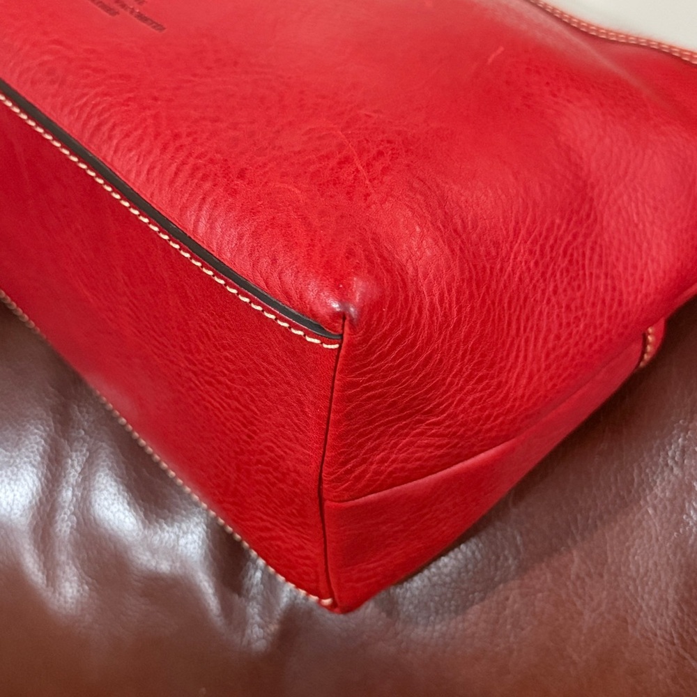 ‼️Dooney & Bourke Red Florentine Leather Small Lucy Hobo Shoulder Bag - Picture 11 of 14